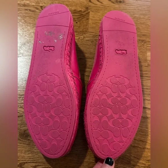 Coach Charlie Espadrille Bold Pink Flats Size 9 - Picture 11 of 16